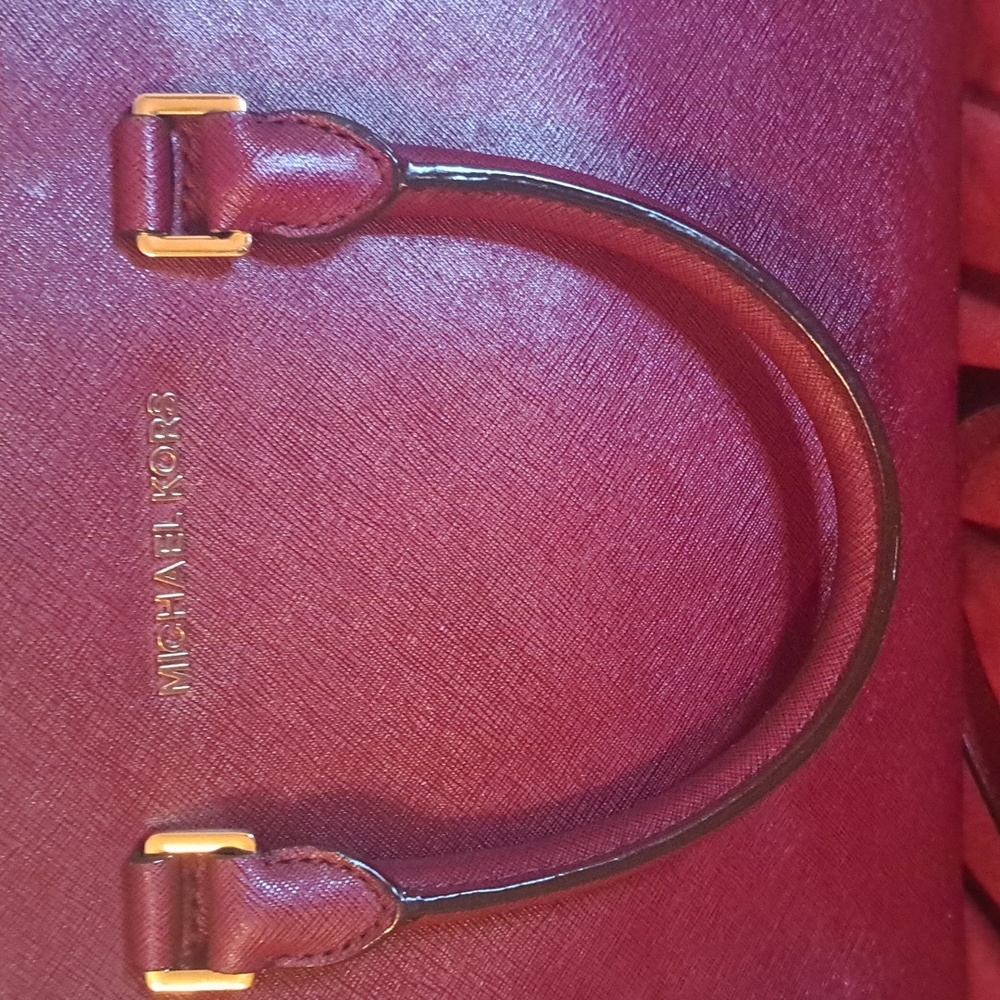 Michael Kors Burgundy Satchel or Crossbody Excellent Condition Like New - Picture 2 of 12